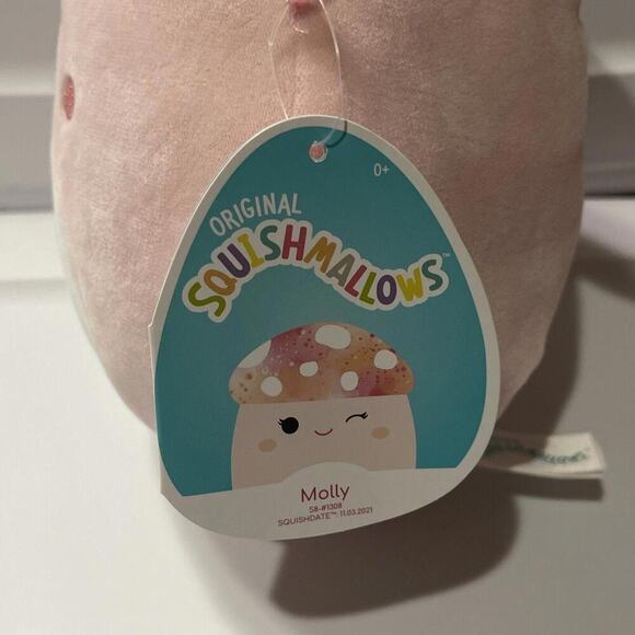 Squishmallow 8" Molly Mushroom Soft Speckled Pink Tie Die Veggie Plush New w/tag - Picture 3 of 3